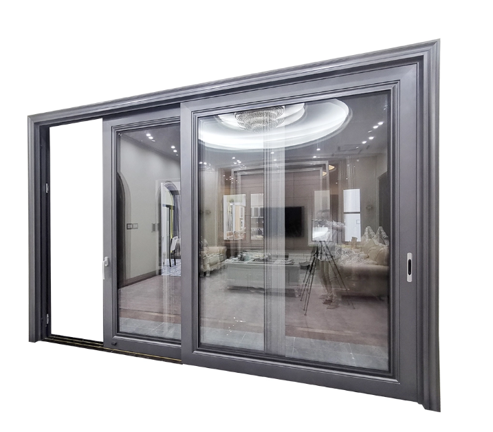 Balcony Aluminum Industrial Frame Temper Glass Slide Door For Hotel/Two-track sliding door | Aluminum Extrusion Sliding Door